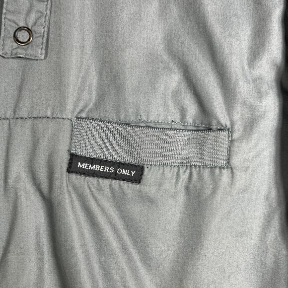 Vintage Members Only Bomber Jacket Mens 44 Gray‎ Full Zip Outdoor Pockets 90s - Picture 4 of 10